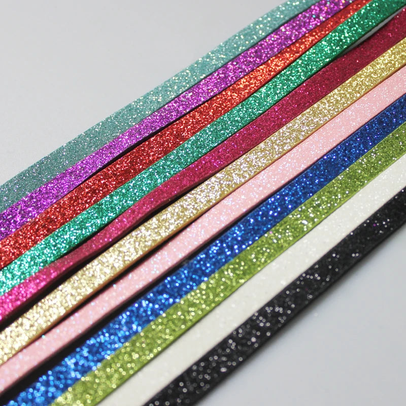 1m Glint PU Belt Mix for DIY Keychain & Bracelet, Fits 8mm Slide Charms Letters