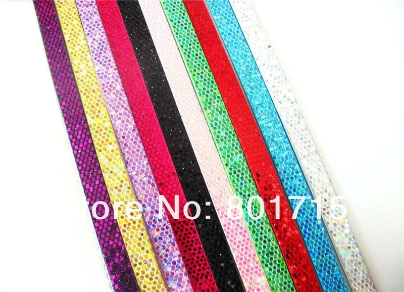 1m Length Sequin Leather for 8mm Slide Charms DIY Accessories