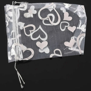 50X Silver Organza Wedding Favor Gift Bag 12X10cm