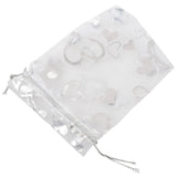 50X Silver Organza Wedding Favor Gift Bag 12X10cm