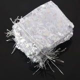 50X Silver Organza Wedding Favor Gift Bag 12X10cm