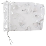 50X Silver Organza Wedding Favor Gift Bag 12X10cm