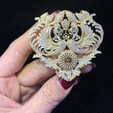 Tassel Pendant Necklace Accessory Double Phoenix Brooch Dual Purpose