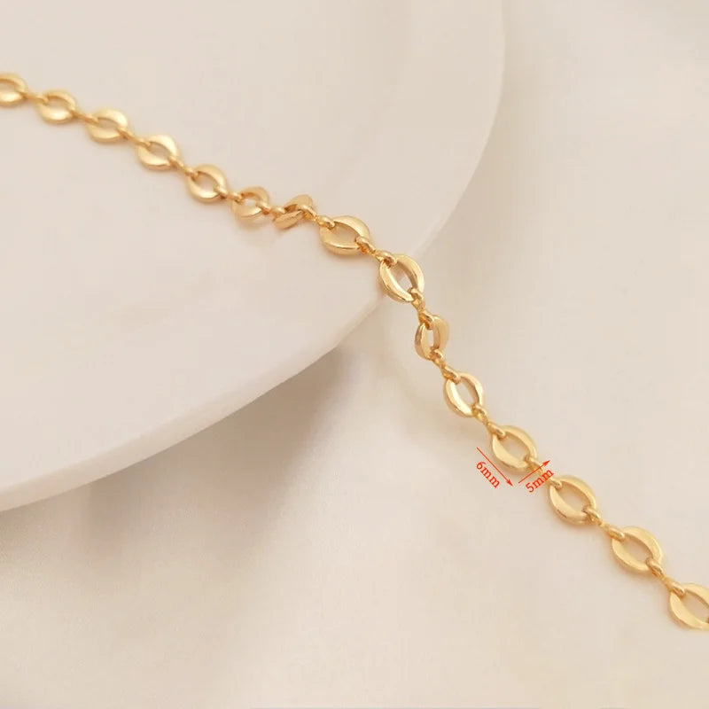 14K Plated Brass Thick O-chains for DIY Jewelry Making