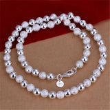 925 Sterling Silver Retro Charm Beads Necklace Jewelry