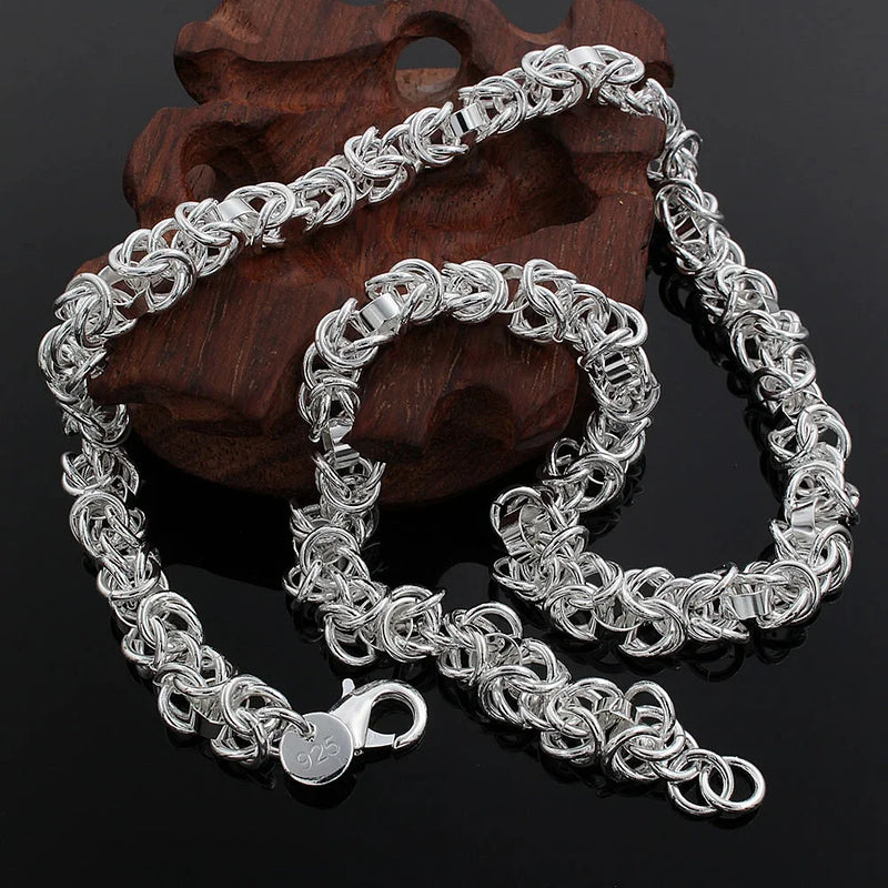 7mm Chain 925 Sterling Silver Necklace Charms Wedding Party