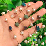 Irregular Stone Amethysts Jades Chains for DIY Jewelry Making