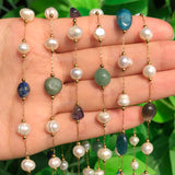 Irregular Stone Amethysts Jades Chains for DIY Jewelry Making
