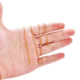 Thin 24K Gold Plated Box Chain Necklace Women 20inch