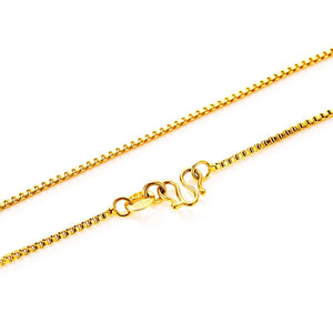 Thin 24K Gold Plated Box Chain Necklace Women 20inch
