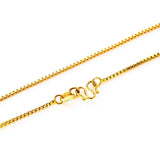 Thin 24K Gold Plated Box Chain Necklace Women 20inch