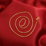 Thin 24K Gold Plated Box Chain Necklace Women 20inch