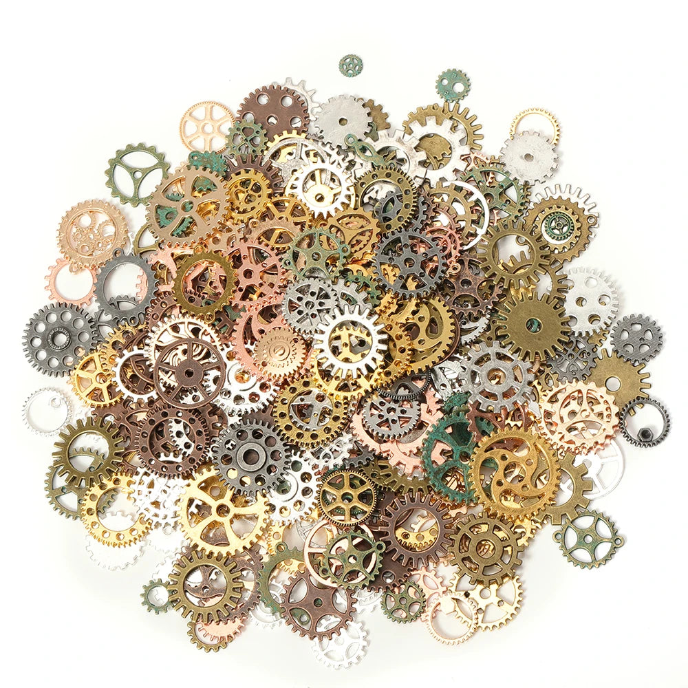 Metal Mixed Steampunk Cogs & Gears Charms Vintage Craft Material for Jewelry DIY