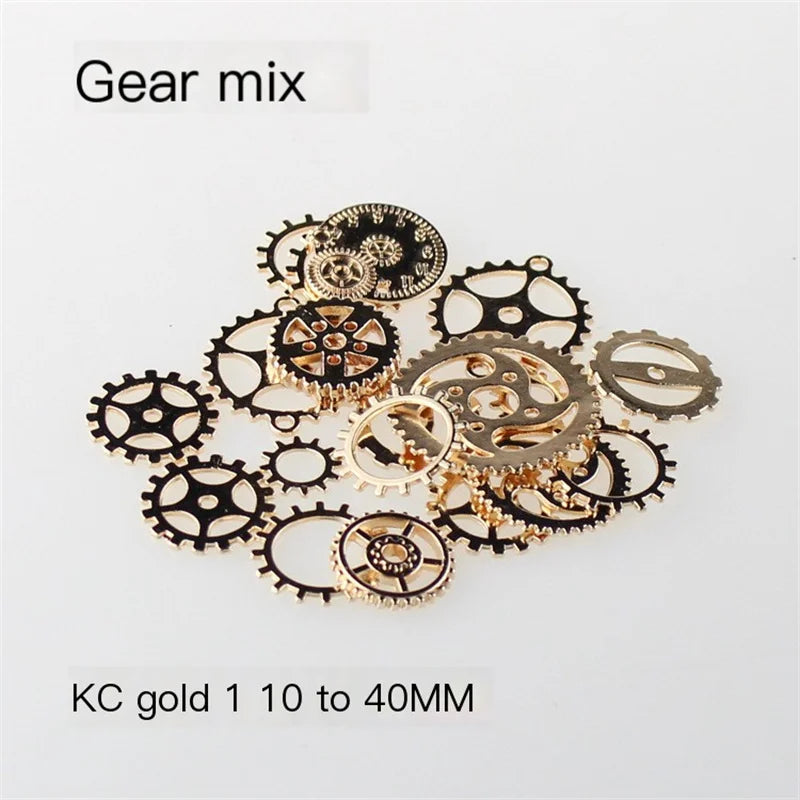 50g Steampunk Cogs Charms Mixed Metal Gear Spacer DIY Bracelet Accessories