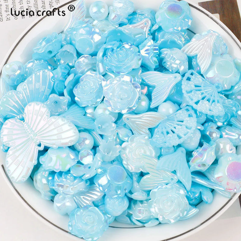 50g Acrylic Beads Bow Smile Mix Bead DIY Phone Chains Bracelet Jewelry I0134