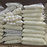 50g/Pack ABS Pearl Beads Beige Round Acrylic Beads DIY Craft