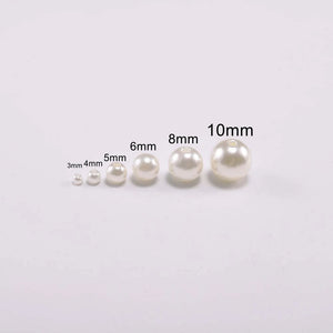 50g/Pack ABS Pearl Beads Beige Round Acrylic Beads DIY Craft