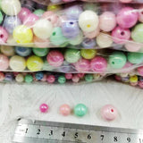 50g/bag AB Round Transparent Acrylic Beads Mixed Colors Coated Bead DIY