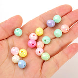 50g/bag AB Round Transparent Acrylic Beads Mixed Colors Coated Bead DIY