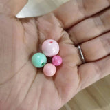 50g/bag AB Round Transparent Acrylic Beads Mixed Colors Coated Bead DIY