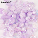 Baroque Acrylic Beads Butterfly Flower Phone Chain DIY Necklace Earrings I0134