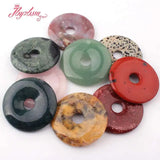 50mm Natural Aventurine Fluorite Stone Beads Pendant for DIY Jewelry Making