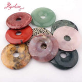 50mm Natural Aventurine Fluorite Stone Beads Pendant for DIY Jewelry Making