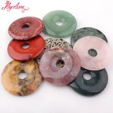50mm Natural Gemstone Donut Pendant for DIY Necklace Making