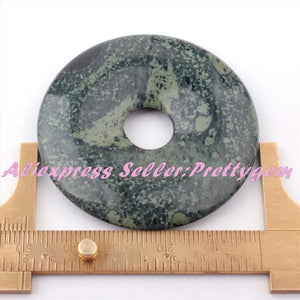 50mm Natural Gemstone Donut Pendant for DIY Necklace Making