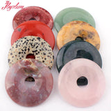 50mm Natural Gemstone Donut Pendant for DIY Necklace Making