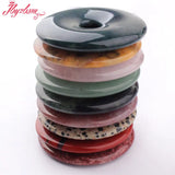 50mm Natural Gemstone Donut Pendant for DIY Necklace Making