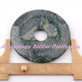 50mm Natural Gemstone Donut Pendant for DIY Necklace Making