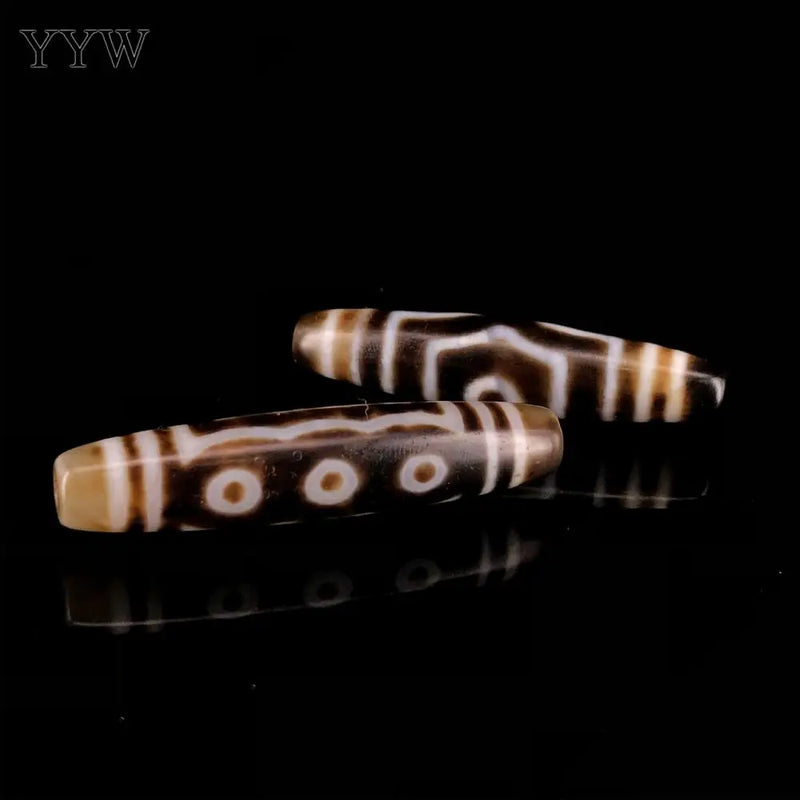 God of Wealth Tibetan Agates Dzi Beads Two Tone Stone Beads