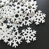 50pc Wooden Snowflakes Xmas Ornaments Christmas Angel Decorations
