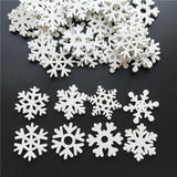50pc Wooden Snowflakes Xmas Ornaments Christmas Angel Decorations