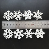 50pc Wooden Snowflakes Xmas Ornaments Christmas Angel Decorations