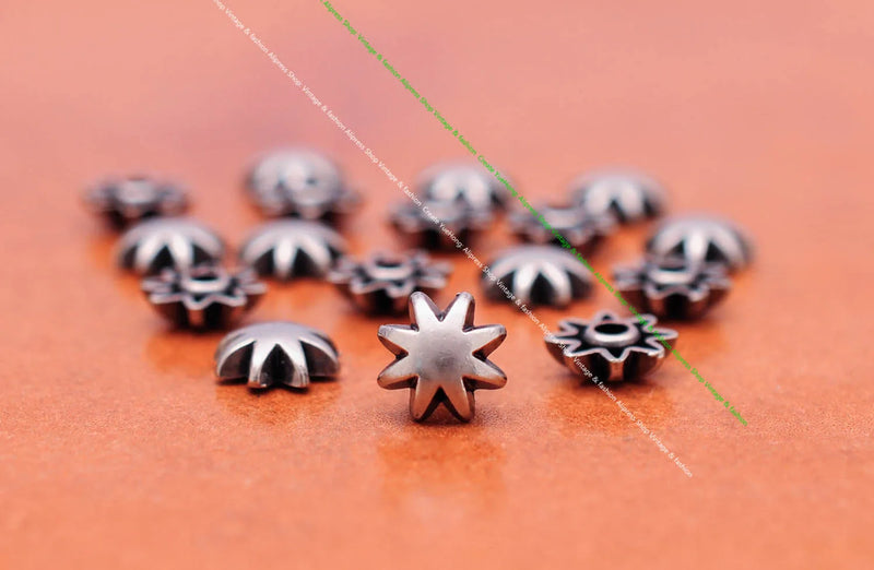 50pc 9*9mm Silver Floral Star Nail Rivet Stud Spots Concho for Leathercraft