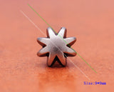 50pc 9*9mm Silver Floral Star Nail Rivet Stud Spots Concho for Leathercraft