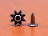 50pc 9*9mm Silver Floral Star Nail Rivet Stud Spots Concho for Leathercraft