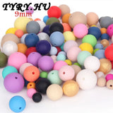 50pc 9mm Silicone Beads Baby Teething Teethers BPA Safe Food Rubber Nurse Chewin