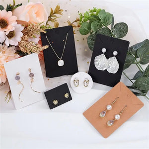 50pc Jewelry Display Cards for Earrings Necklaces in Boxed Packaging