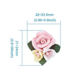 50pc Porcelain Flower Beads Clay DIY Jewelry Pink Red 21-24x22-23.5x12mm