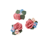 50pc Porcelain Flower Beads Clay DIY Jewelry Pink Red 21-24x22-23.5x12mm