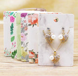 50pc Jewelry Set Card+50oppbag 6*9cm Flower/Marbling Necklace Earring Set
