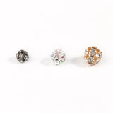 50pc/Lot Silver Rhinestone Round Metal Crystal Beads for Jewelry Making