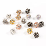50pc/Lot Silver Rhinestone Round Metal Crystal Beads for Jewelry Making