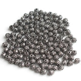 50pc/Lot Silver Rhinestone Round Metal Crystal Beads for Jewelry Making