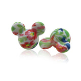 50pc/Lot Flower Print Mouse Silicone Beads DIY Tie-dye Pearl Baby Pacifier Chain