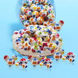 50pc/Lot Flower Print Mouse Silicone Beads DIY Tie-dye Pearl Baby Pacifier Chain