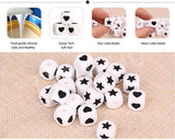 BPA Silicone Cube Beads Star/Heart Teether DIY Jewelry Pendants